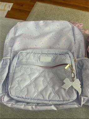 Love Shack Fancy- Quilted Bow Accent Lavender Backpack - Yoobi
